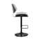 Armen Living Leland Adjustable Gray Faux Leather and Black Finish Bar Stool LCLEBABLGR - alternate 2